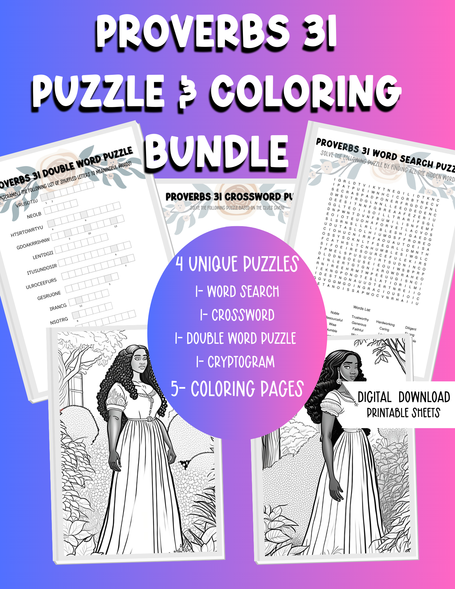 Proverbs 31 Woman | Proverbs 31| Word Puzzles | Coloring Pages| Faith ...